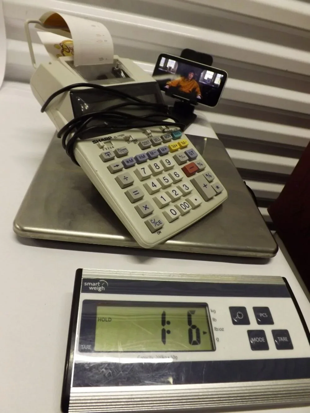 Sharp EL-1750V Printing Calculator W Adapter 12-Digit Display Tax Currency